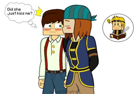 Fanart Minecraft Story Mode Jesse And Petra Kiss - Галерија слика