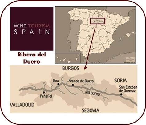 Wine map of Ribera del Duero wine region