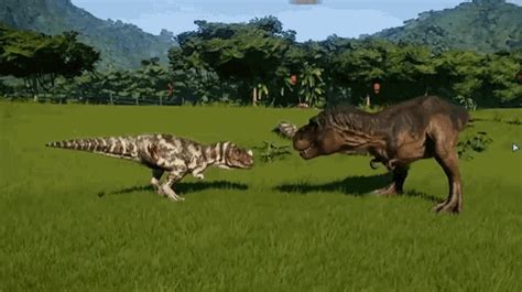 Ceratosaurus Tyrannosaurus GIF - Ceratosaurus Tyrannosaurus Brawl - Discover & Share GIFs