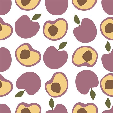 Modern Abstract Minimalist Fruit Plum Seamless Pattern Background ...