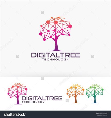 Digital Tree Logo Design Digital Network Stock Vector (Royalty Free) 539644486 | Shutterstock ...