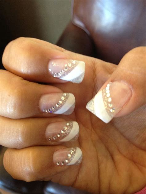 French manicure with rhinestones | Nails | Pinterest