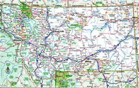 Montana interstate highway map I-15 I-90 I-94 road state free number - free