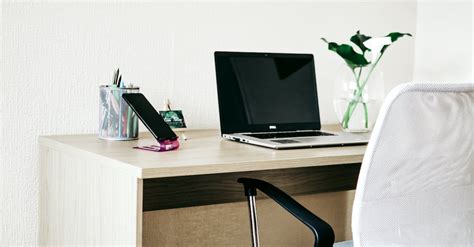 Laptop Computer on Brown Wooden Desk · Free Stock Photo