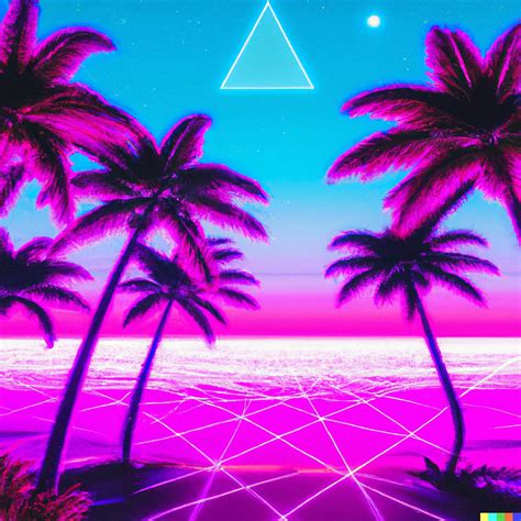 Palm Trees Vaporwave #1 Digital Art by AI X Art | Pixels