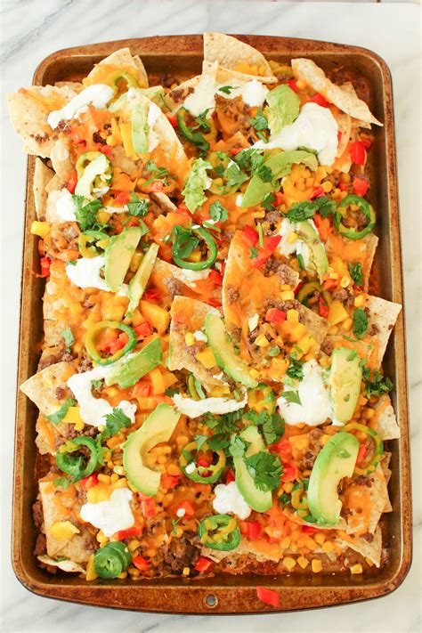 Sheet Pan Cheesy Beef Nachos - Zen & Spice