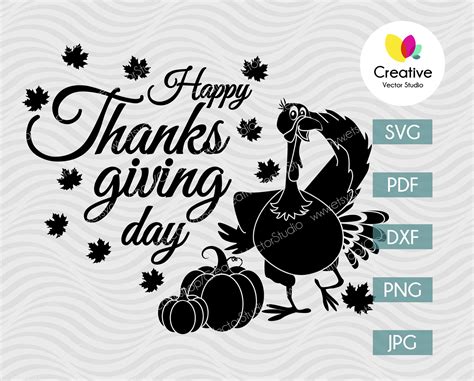 Happy Thanksgiving Day svg, Turkey svg, Grateful Thankful Blessed svg, Fall svg, Autumn svg ...