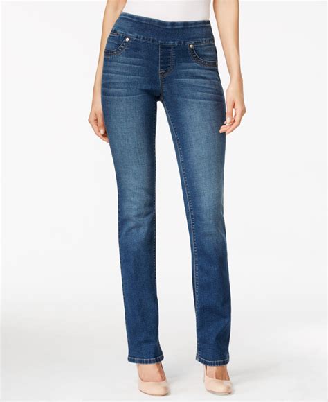 Lyst - Style & Co. Petite Pull-on Medium Wash Flared Jeans in Blue