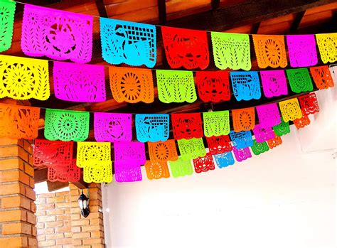 5 Pk Mexican Fiesta Decorations, Papel Picado Banner 60 ft total, Papel ...