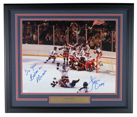 Jim Craig Signed "Miracle on Ice" Team USA 22x27 Custom Framed Photo ...