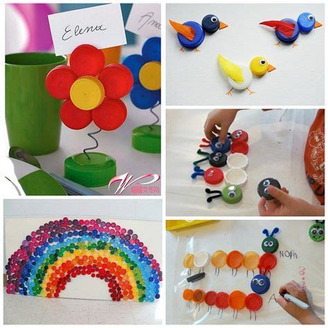 Plastic Bottle Cap & Lid Crafts for Kids | Plastic bottle caps, Bottle ...