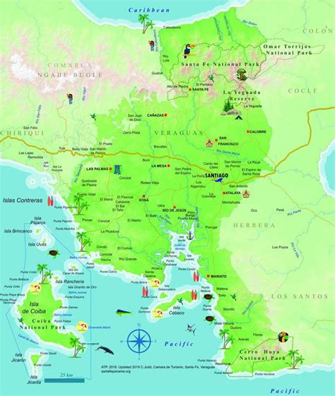 Veraguas Touristic Map, Panama | Pacific Adventure Tours