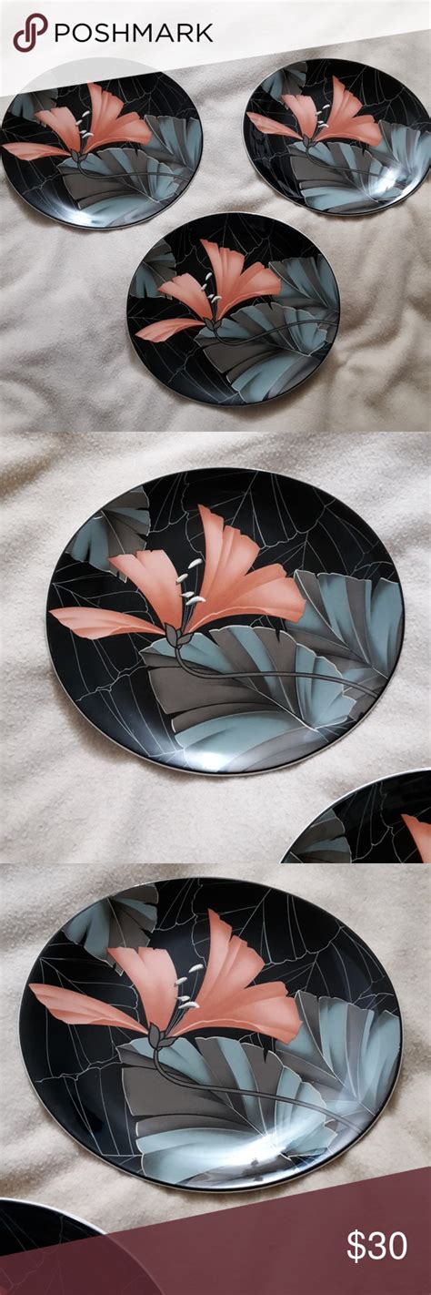 Sango Oval Artistica 2 - Dinner Plates | Black floral, Zoom photo ...