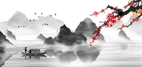 Chinese ink landscape painting illustration image_picture free download 400296128_lovepik.com