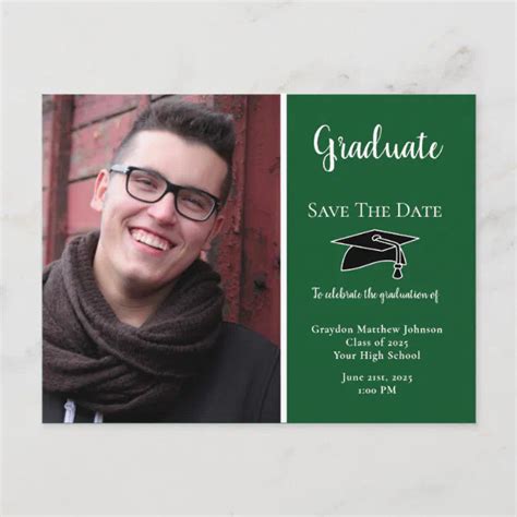 Graduate Photo Graduation Save The Date Announcement Postcard | Zazzle