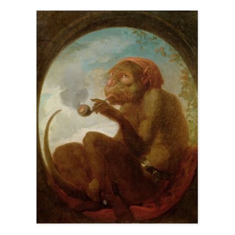 Sign with a monkey smoking a pipe postcard | Zazzle