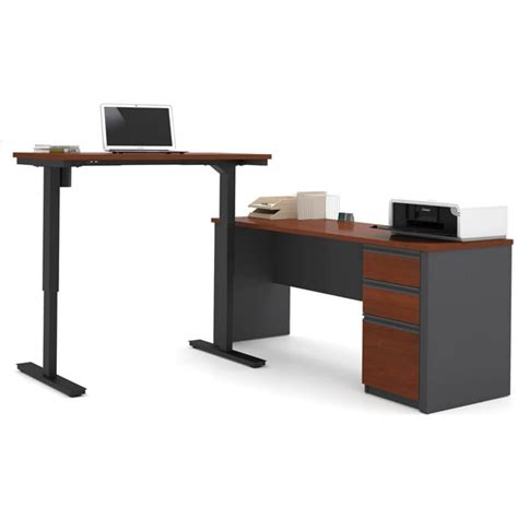 Bestar L-Shaped Sit-Stand Desk, Multiple Colors - Walmart.com - Walmart.com