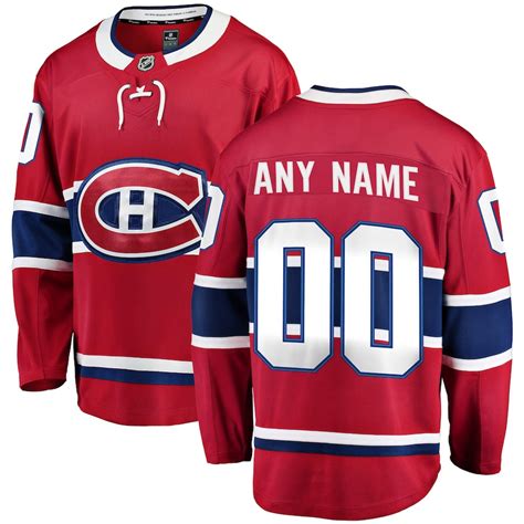 Men's Montreal Canadiens Fanatics Branded Red Home Breakaway Custom Jersey