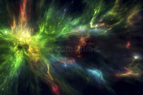 Computer Generated Image of Outer Space. Star Field on Nebulae Abstract ...