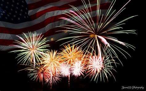 American Flag Fireworks - Fireworks background for 4th of July Independense Day with american ...