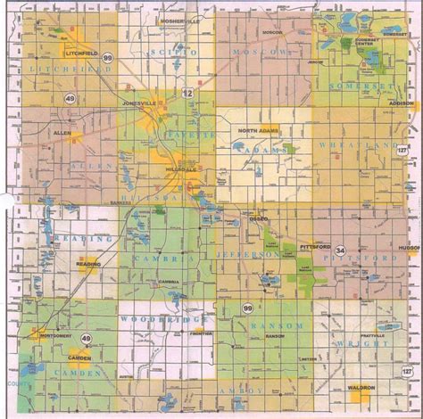 Michigan Township And Range Map - State Coastal Towns Map