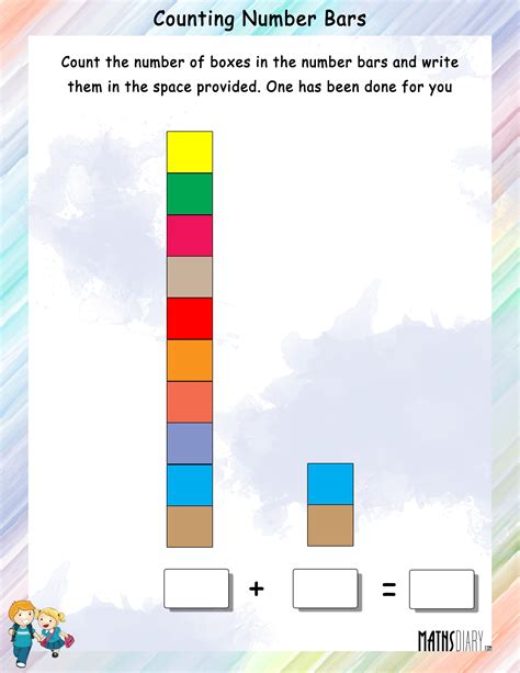 Number Bars / Counting Number Bars - Math Worksheets - MathsDiary.com