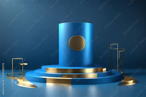 gold microphone on stage with spotlight Stock Photo | Adobe Stock