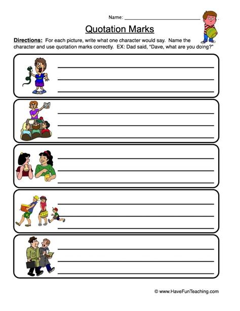 Quotation Marks Worksheets - WorksheetsCity