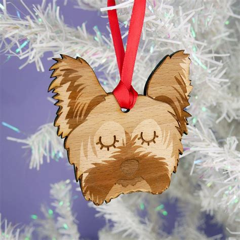 Yorkshire Terrier Wooden Christmas Decoration Funny Christmas Decorations, Christmas Dog Decor ...