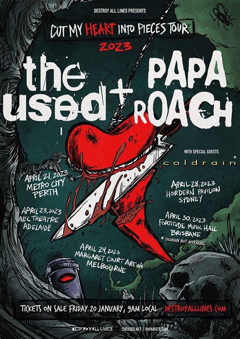 The Used + Papa Roach Cut My Heart Into Pieces Tour 2023 With Special Guests Coldrain ...