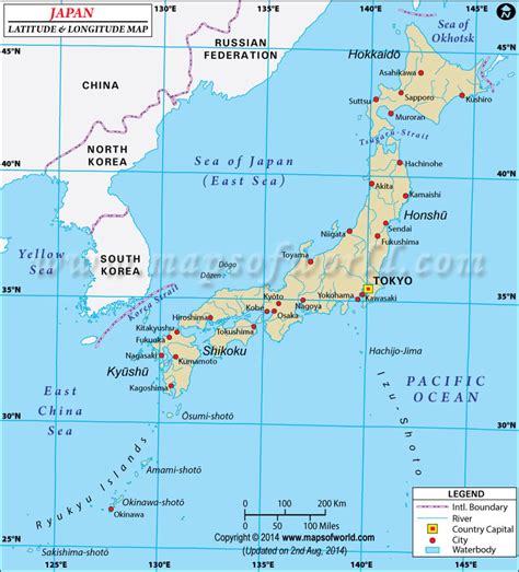 Longitude And Latitude Map Of Japan - Franny Antonietta