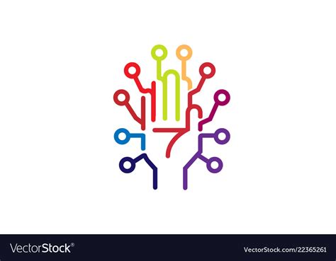 Creative abstract hand technology logo Royalty Free Vector