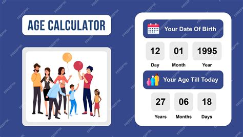 Premium Vector | Age calculator concept