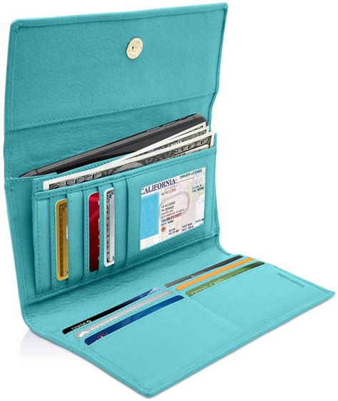 Trifold Clutch RFID Wallets For Women - Large Womens Wallet With Coin Pouch Leather Organizer ...