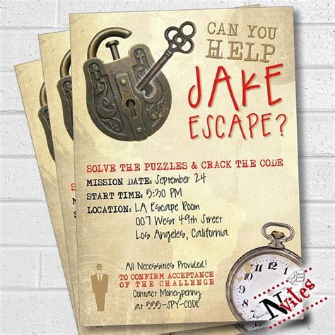 Escape Room Party Invitation Escape the Room Birthday Party | Etsy | Escape room, Escape room ...