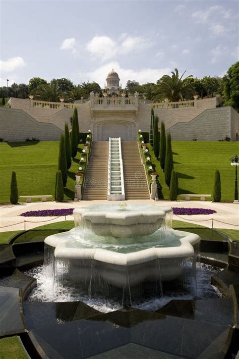 Night View on Bahai Gardens. Israel. Stock Photo - Image of color, faith: 27405314