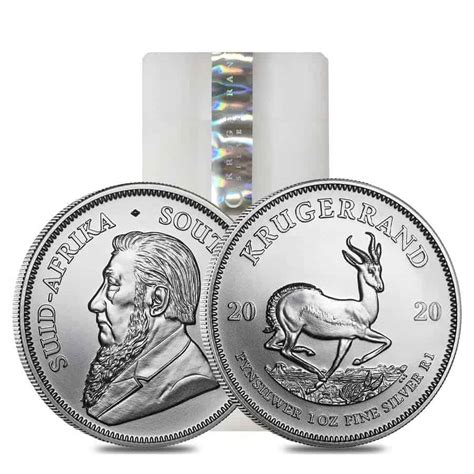 1 oz South African Krugerrand Silver Coin - Tube of 25 Coins - Gold ...