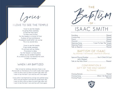 Lds Baptism Program Word Template