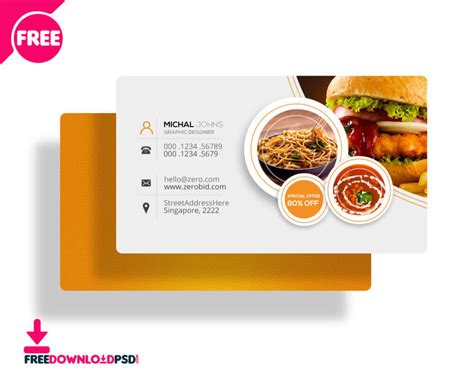 30+ Delicate Restaurant Business Card Templates | Decolore Regarding Food Business Cards ...