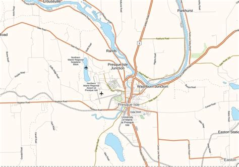 Northern Maine Regional Airport Map, Maine