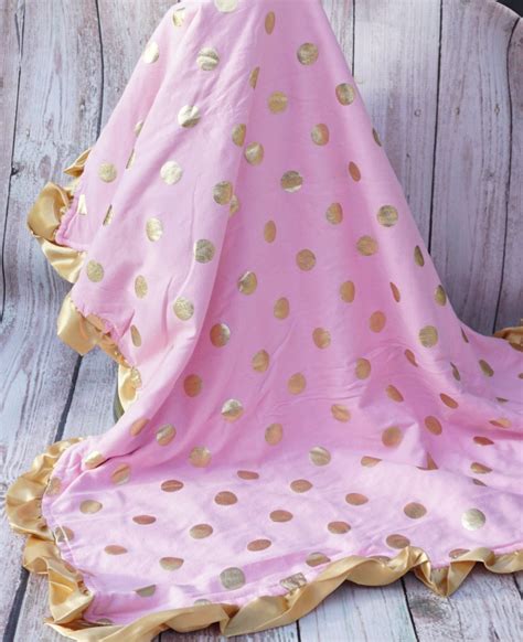 Baby Girl Baby Blanket Pink and Gold Baby Blanket