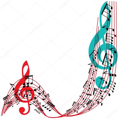 Colorful Music Notes Border