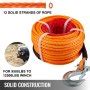 VEVOR Synthetic Winch Rope 3/8" x 100ft, Winch Cable with G70 Hook ...