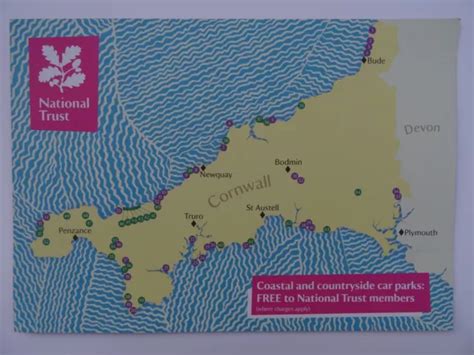 CORNWALL NATIONAL TRUST CAR PARKS Map & Information, 2018. 'Explore ...