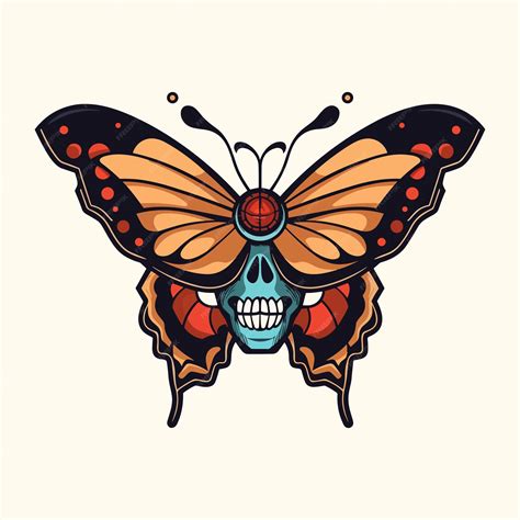 Premium Vector | Skull wings illustration hand drawn logo design