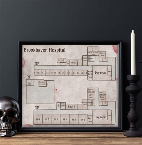 Silent Hill Brookhaven Hospital Map Horizontal Framed Poster Videogame, Retro Gaming, Horror ...