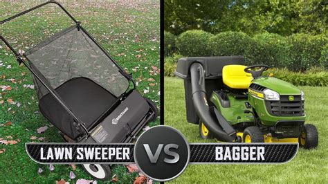 Lawn Sweeper vs Bagger - YouTube