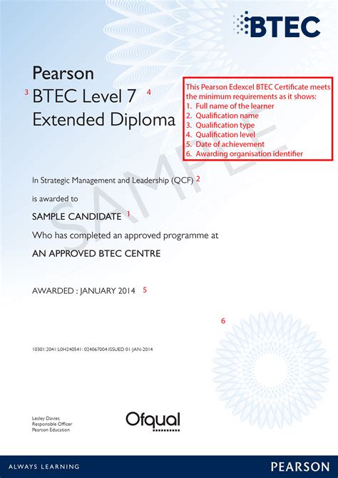 Pearson Edexcel BTEC Certificate | ACE - Website