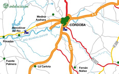 Maps of Cordoba, The city of Cordoba tourist main sights, Andalucia ...