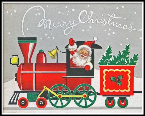 Pin by Nancy Rofkahr on Santa using other means of travel. Vintage Christmas cards | Vintage ...